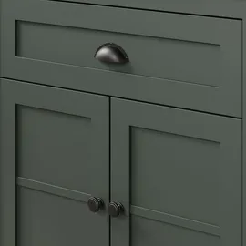 trendteam Kommode Stanton in grün und Eiche Landhaus Flur Diele 77 x 102 cm - tannengrün, Eiche