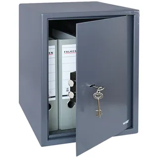 HMF 49208-11 Tresor mit Doppelbartschloss, Möbeltresor, 36 x 48 x 37 cm, Anthrazit