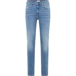 Skinny-fit-Jeans MUSTANG "Style Frisco Skinny", Herren, Gr. 34, Länge 34, blau (583 mittelblau), Denim/Jeans, 98% Baumwolle, 2% Elasthan, skinny fit, Jeans