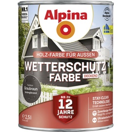 Alpina Wetterschutzfarbe 2,5 l, graubraun