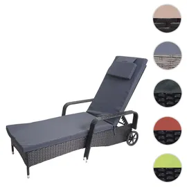 MCW Cesena Relaxliege 197 x 71 x 108 cm grau/anthrazit inkl. Rollen