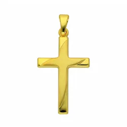 Kreuzkette ADELIA ́S "Halskette - Kreuzkette mit Kreuz Anhänger aus 333 Gold", gold, Halsketten, Damen, Gelbgold 333-Gold, Gelbgold 333, Gold, Schmuckset mit bis 45 cm stufenlos verstellbarer 925 Silber Halskette