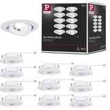 Paulmann 99995 LED Einbauleuchte 3-Step-Dim 10er-Pack schwenkbar 82mm 70° 10x4,8W 10x450lm 230V 3000K Weiß matt