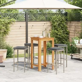 vidaXL Gartenbar-Set 5-tlg. Grau