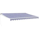 vidaXL Markise Einziehbar Blau und Weiß 4,5x3 m Stoff und Aluminium