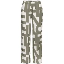 French Connection Pyjamahose Damen grün-weiß-gemustert Gr.38