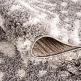 Carpet City Pulpy 541 Fransenteppich 80 x 300 cm Grau
