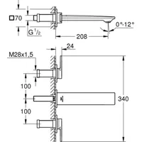 Grohe Allure 3-Loch-Waschtischbatterie Hard Graphite
