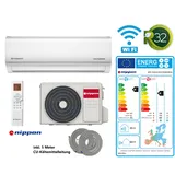 Split Klimaanlage nippon 12000BTU 3,5kW R32 WiFi Klimagerät mit 5m CU-Leitungen