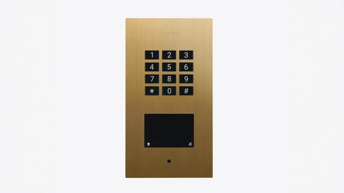 DoorBird A1121 Unterputz IP Zutrittskontrollsystem Gold-Optik als PVD Beschichtung, Edelstahl, gebürstet