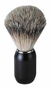 ERBE Shaving Shop Rasierpinsel Rasierpinsel Dachshaar, Metallgriff schwarz matt