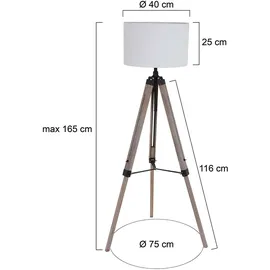 Steinhauer Stehlampe 165 cm Schwarz