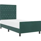 vidaXL Boxspringbett mit Kopfteil Dunkelgrün 100 x 200 cm Samt - Grün
