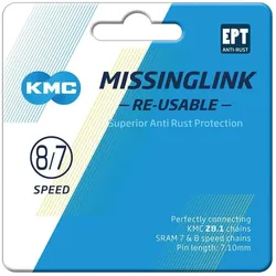 KMC Kettenverschlussglied Missinglink 7/8R EPT f. Ketten 7.1 mm 2 Stk. silber