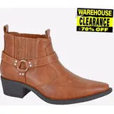 US Brass Eastwood Herren Klassisch Mode Smart Freizeit Cowboy Westernstiefel Tan
