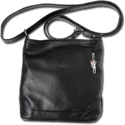 FLORENCE Abendtasche Florence Echtleder Damentasche (Abendtasche, Abendtasche), Damen Tasche Echtleder schwarz schwarz
