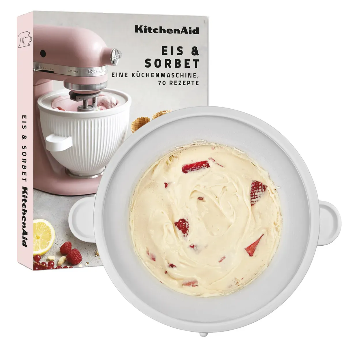 KitchenAid Eismaschine Eisbereiter + Buch mit 70 Rezepten