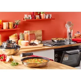 Tefal Ingenio Emotion On Topf und Pfannenset abnehmbarer Griff, mit Zubehör, stapelbar, platzsparend, Topfset Induktion Titanium 2X Antihaftversiegelung, einfache Handhabung und Reinigung, L897SK