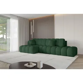 altdecor Ecksofa Cord mit Schlaffunktion 3-Sitzer Grün