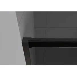 Bernstein Nischendusche mit Schiebetür Soft-Close DX906 flex 110 cm Schwarz matt 8 mm Nano graues Glas