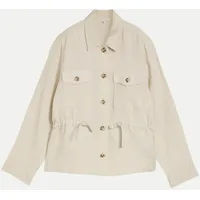 Tom Tailor Damen Regular Fit Jacke mit Leinenanteil, braun, Uni, Gr. 36