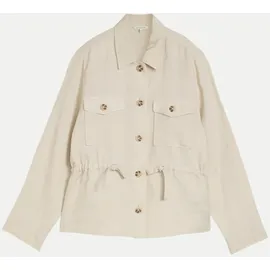 Tom Tailor Damen Regular Fit Jacke mit Leinenanteil, braun, Uni, Gr. 36