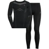 Odlo Winter Specials Performance Evolution Warm Set Herren Funktionswäsche-Set Fundamentals, Schwarz/Grau, L