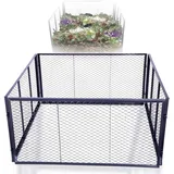 Novatool Garten-Komposter Metall 100x100x100 cm, mit erweiterbarem Stecksytem, pulverbeschichteter Metallkomposter mit 1000 Liter Volumen, Kompost