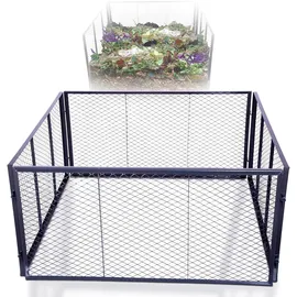 Novatool Garten-Komposter Metall 100x100x100 cm, mit erweiterbarem Stecksytem, pulverbeschichteter Metallkomposter mit 1000 Liter Volumen, Kompost