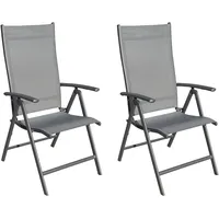 LC Garden Garvio Klappsessel 2 St. 7-fach verstellbar 60 x 70 x 110 cm anthrazit