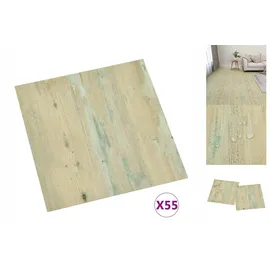 vidaXL PVC-Fliesen Selbstklebend 55 Stk. 5,11 m2 Hellbraun