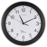 CLOXON Funkwanduhr 30 cm Wanduhr schwarz für Küche Wohnzimmer Büro Funkuhr Wand hohe Präzision Wanduhr Funk groß (schwarz)