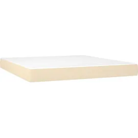 vidaXL Boxspringbett mit Matratze & LED Creme 180x200 cm Stoff