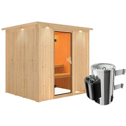 Karibu Sauna Daria-3,6kW230V Ofen-Steuerung-Inkl.Dachkranz