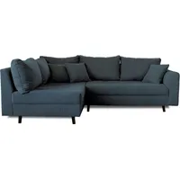 Best Mobilier Rune, Ecksofa, Blau, 4 Sitz(e), Rune, Samt, Holz - Blau