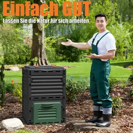 BigDean Komposter Garten 300 Liter Schnellkomposter aus wetterfestem Kunststoff & Made in Europe