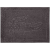 Lacoste Badematte - LLACOSTE, Badvorleger, Krokodil-Logo, Bio-Baumwolle Dunkelgrau 55x80 cm