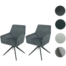 Mendler Esszimmerstuhl HWC-L91 Stoff dunkelgrau 2er Set