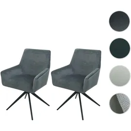 Mendler Esszimmerstuhl HWC-L91 Stoff dunkelgrau 2er Set