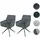 Mendler Esszimmerstuhl HWC-L91 Stoff dunkelgrau 2er Set