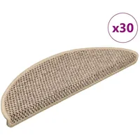 vidaXL Stufenmatten Selbstklebend Sisal-Optik 30 Stk. 56x17x3 cm