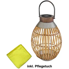 bmf-versand Solarleuchte Garten Laterne 27cm Solarlampe Außen Leuchte Solar mit Pflegetuch