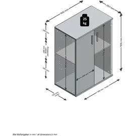 FMD Albi 60 x 83 x 35 cm Weiß / Beton
