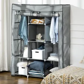 Homcom Kleiderschrank 125 x 162,5 x 43 cm Hellgrau