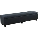 Mendler Sitzbank Kriens XXL Schwarz 180 x 45 x 45 cm