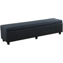 Mendler Sitzbank Kriens XXL Schwarz 180 x 45 x 45 cm