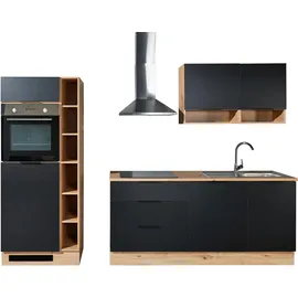 Stella Trading Küchenzeile BASIC Oskar 270 cm schwarz