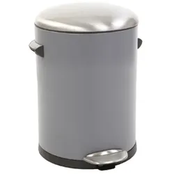 PROREGAL Retro Treteimer mit markanten Griffen und Kugelkappe | 3 Liter, HxØ 26,2x16,7cm | Kunststoff-Inneneimer | Grau