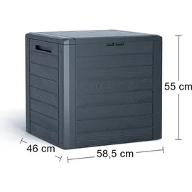 Prosperplast Auflagenbox Woodebox 140 Liter anthrazit