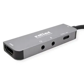 Roline Dockingstation Typ C, 4K HDMI, 2x 3,5mm Audio (TRRS + TRS)